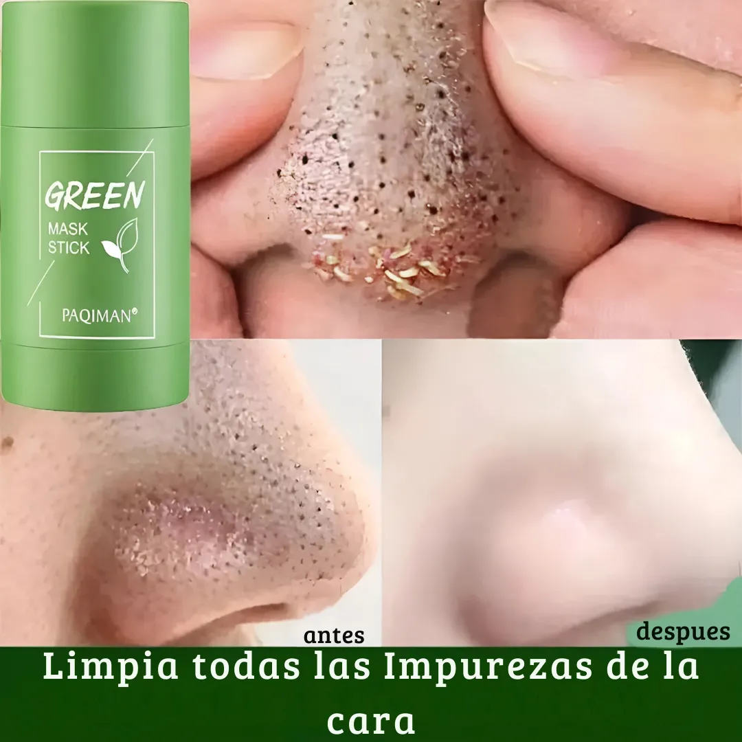 🌿 Green Mask Stick™ Mascarilla Facial de Te Verde💪 Tu aliado contra los puntos negros y la piel grasosa