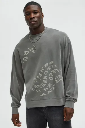 1983 It Takes Strength To Be Gentle Crew Neck Sweatshirt - Charcoal