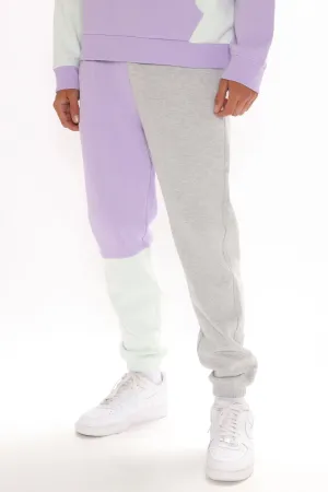 3 Way Color Block Jogger - Purple/combo