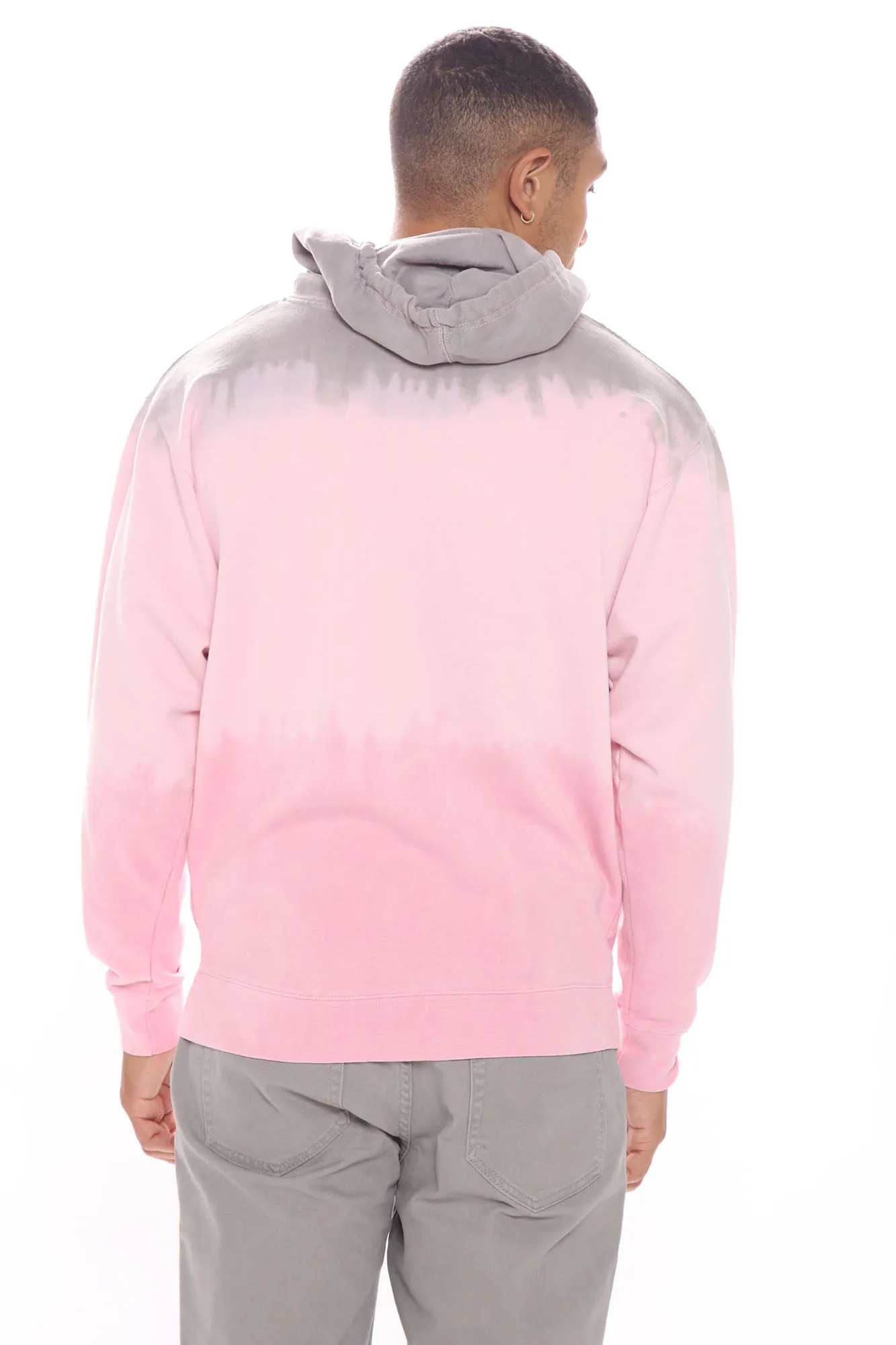 3 Way Split Tie Dye Hoodie - Pink/combo