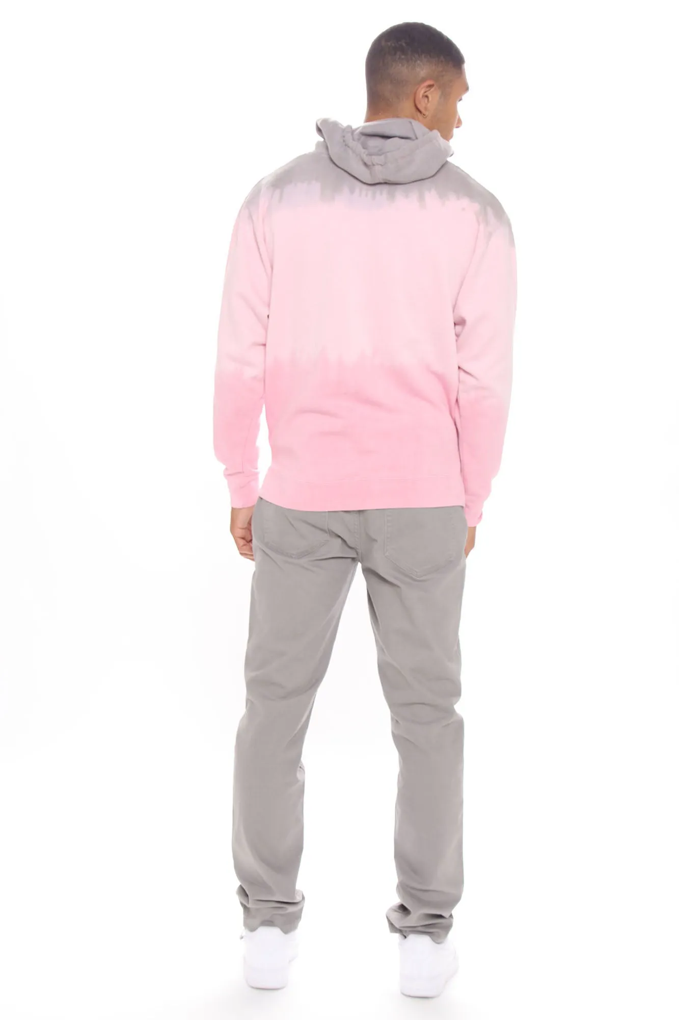 3 Way Split Tie Dye Hoodie - Pink/combo