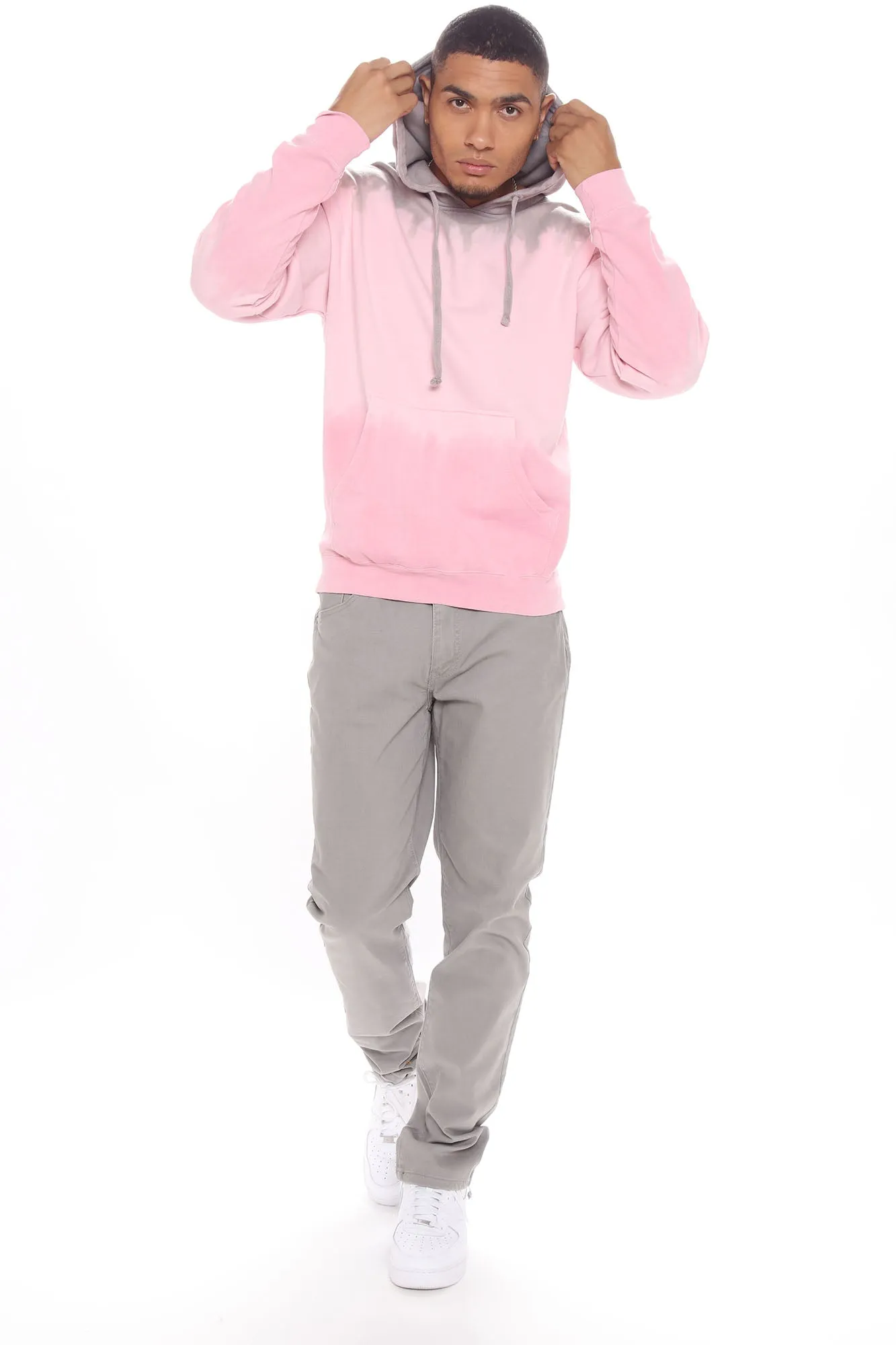 3 Way Split Tie Dye Hoodie - Pink/combo