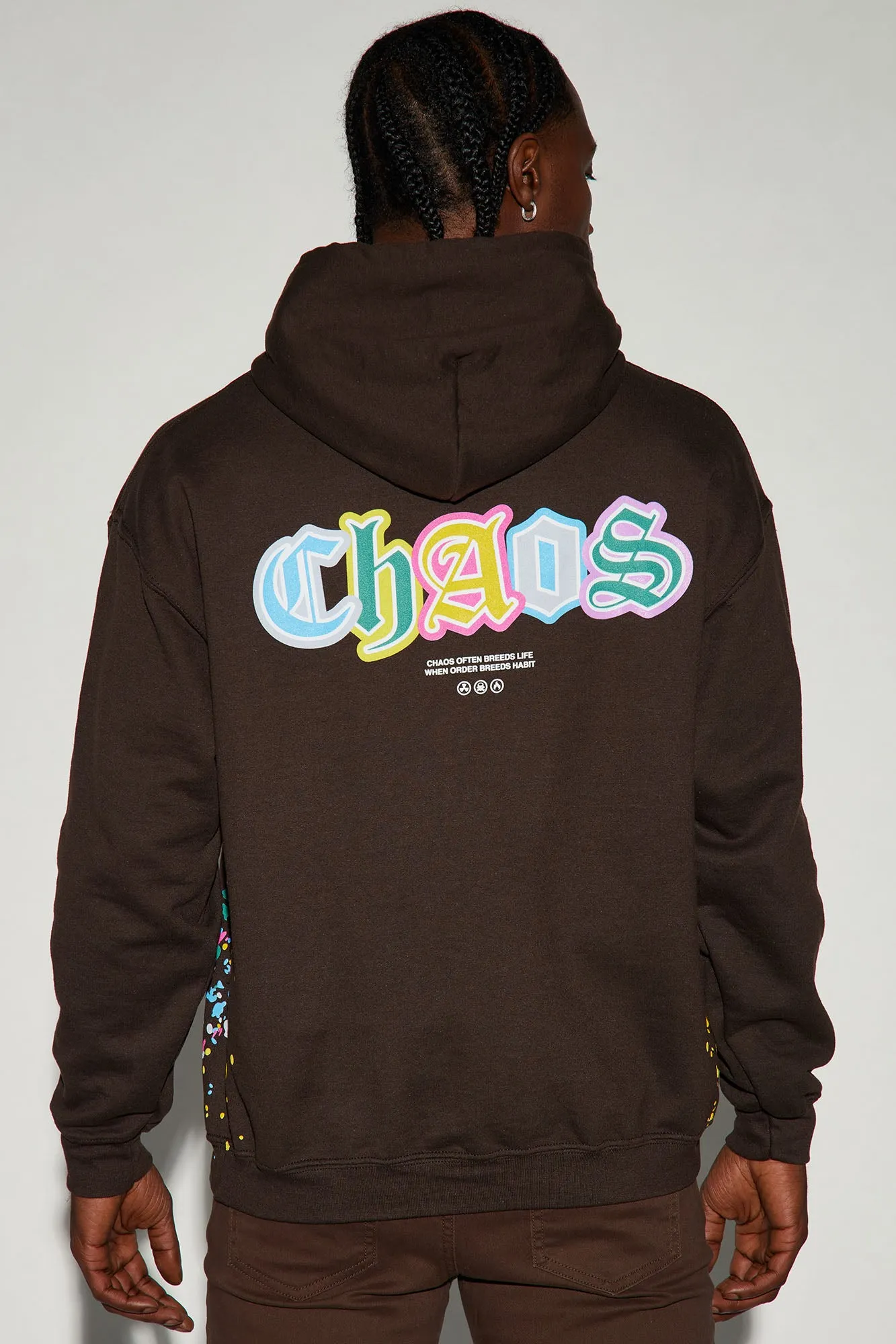 Abstract Chaos Theory Hoodie - Brown