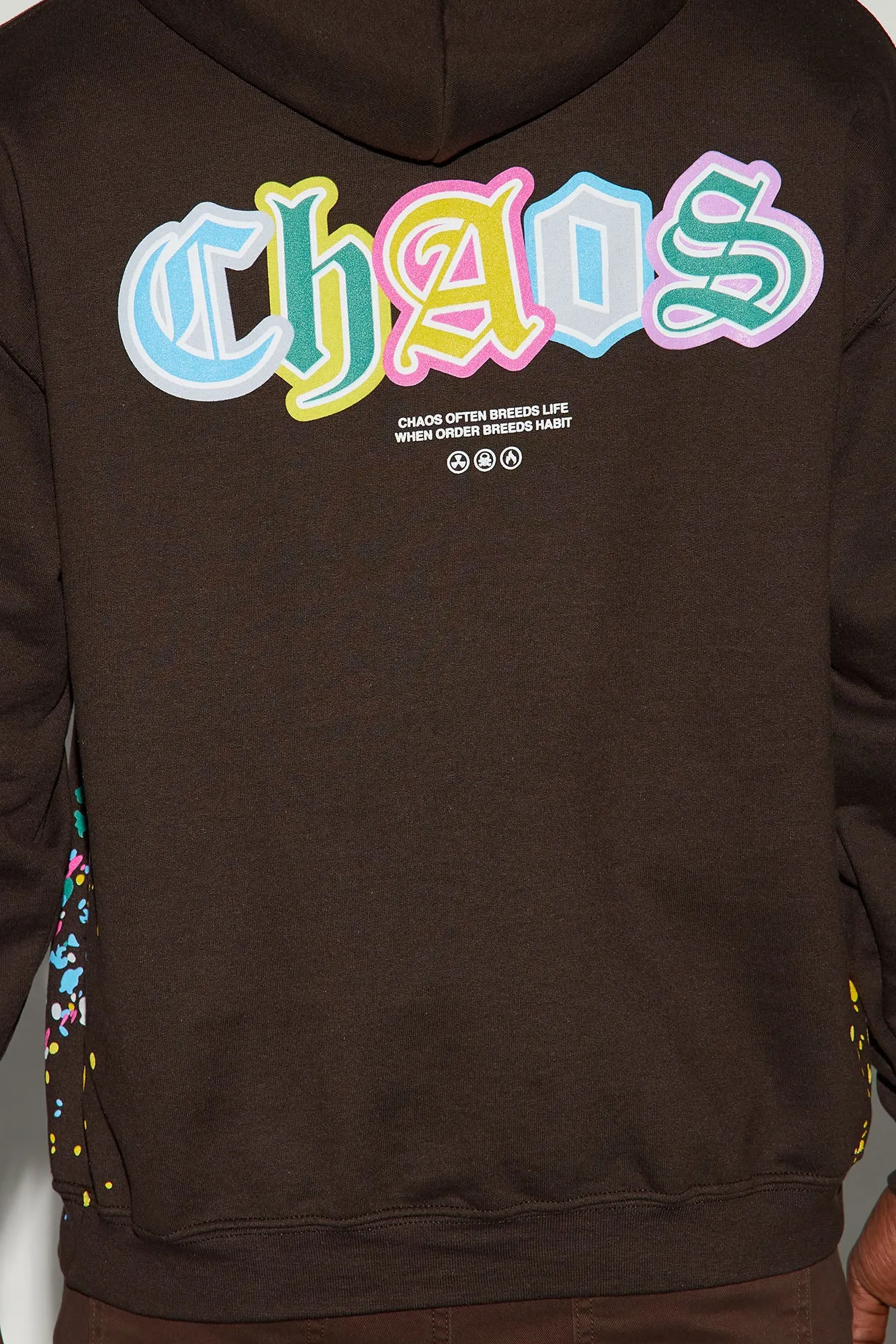 Abstract Chaos Theory Hoodie - Brown