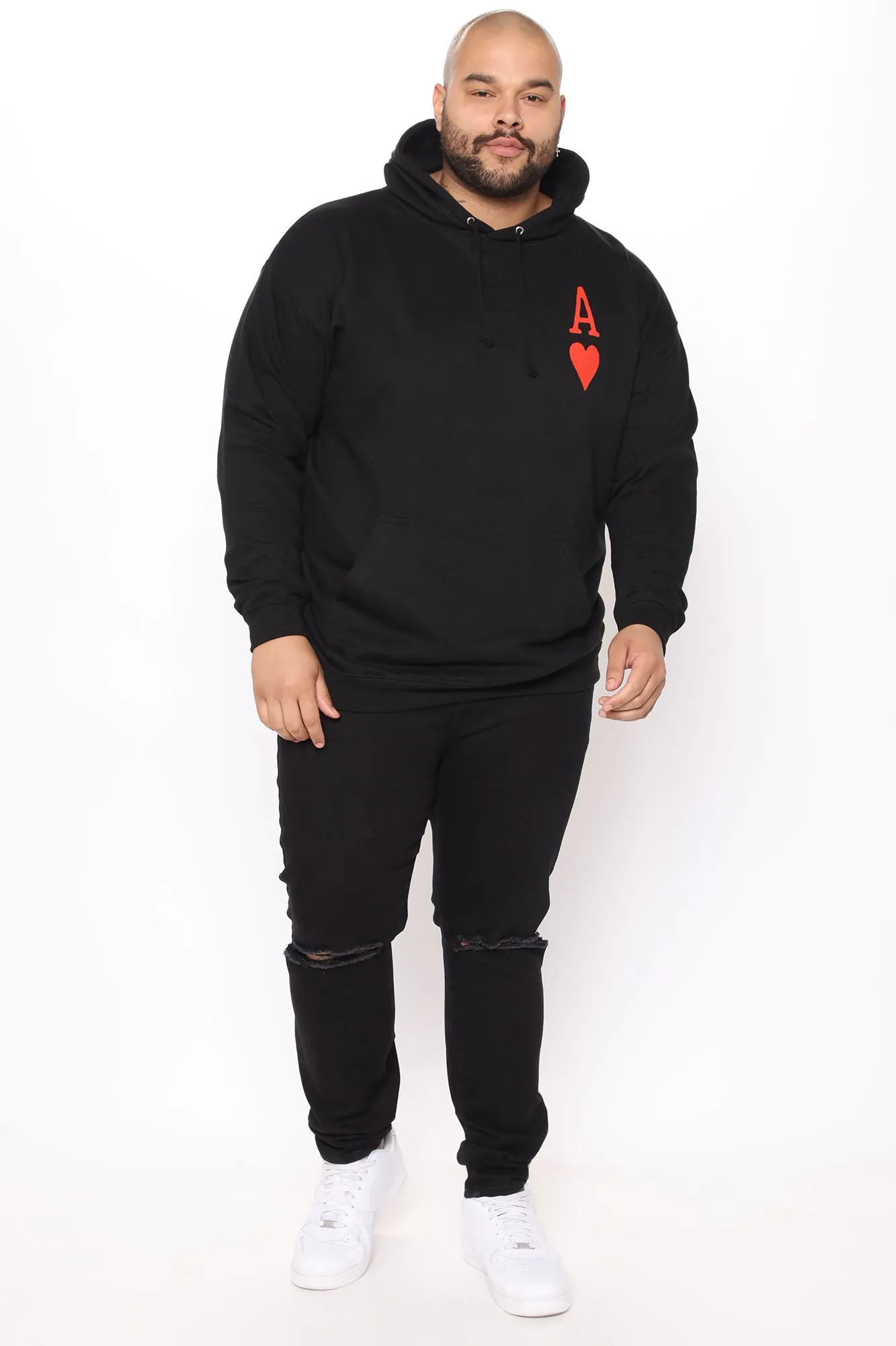 Ace Of Hearts Hoodie - Black