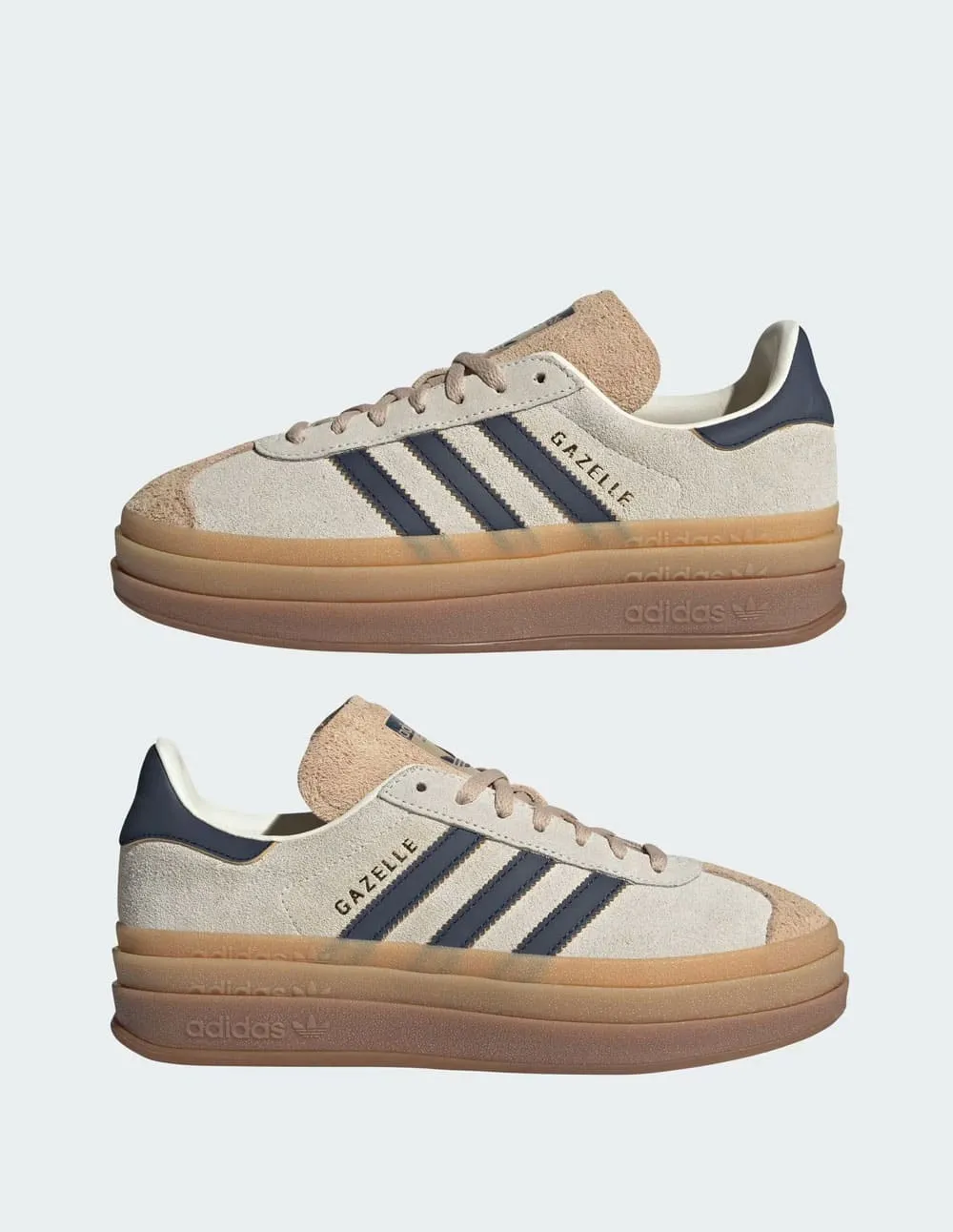 adidas Gazelle Bold Beiges y Azules Mujer