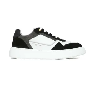 Android Homme Oversized Forum Court Trainer in Black Caiman Croc