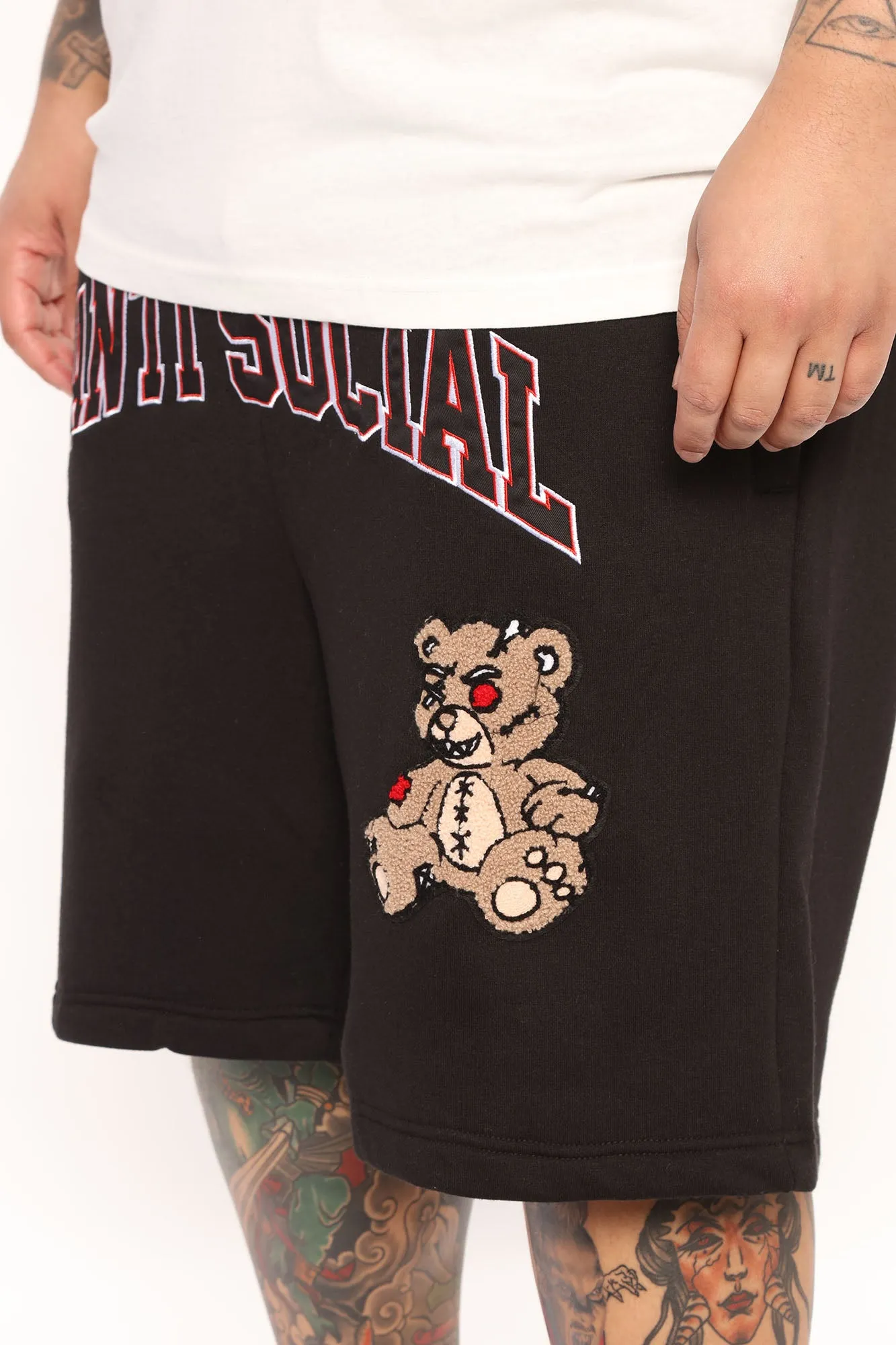 Anti Social Teddy Shorts - Black