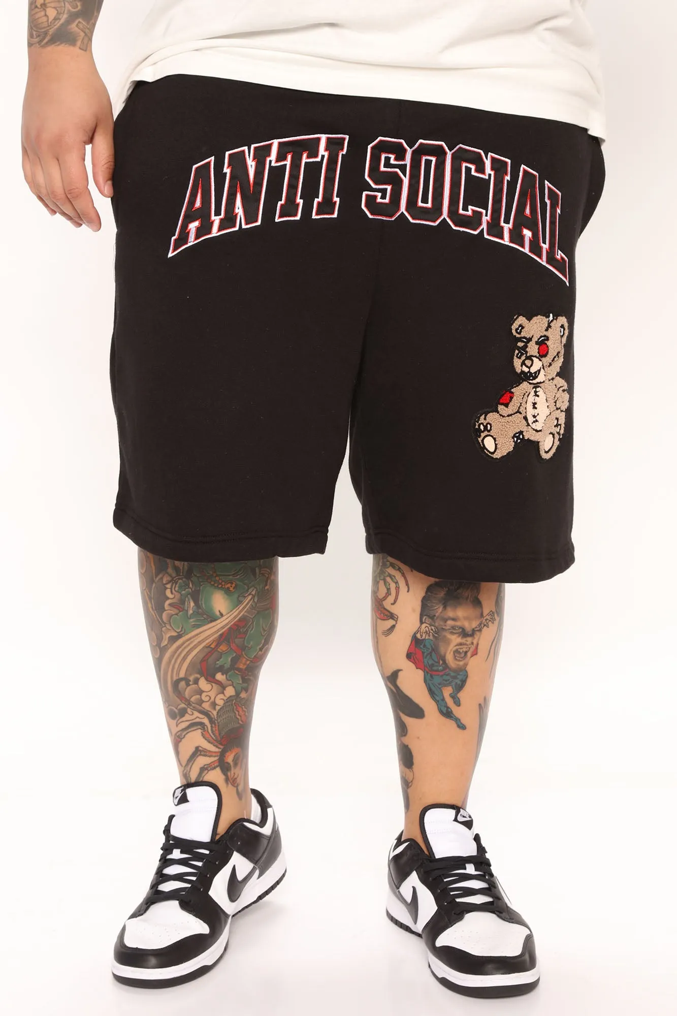 Anti Social Teddy Shorts - Black