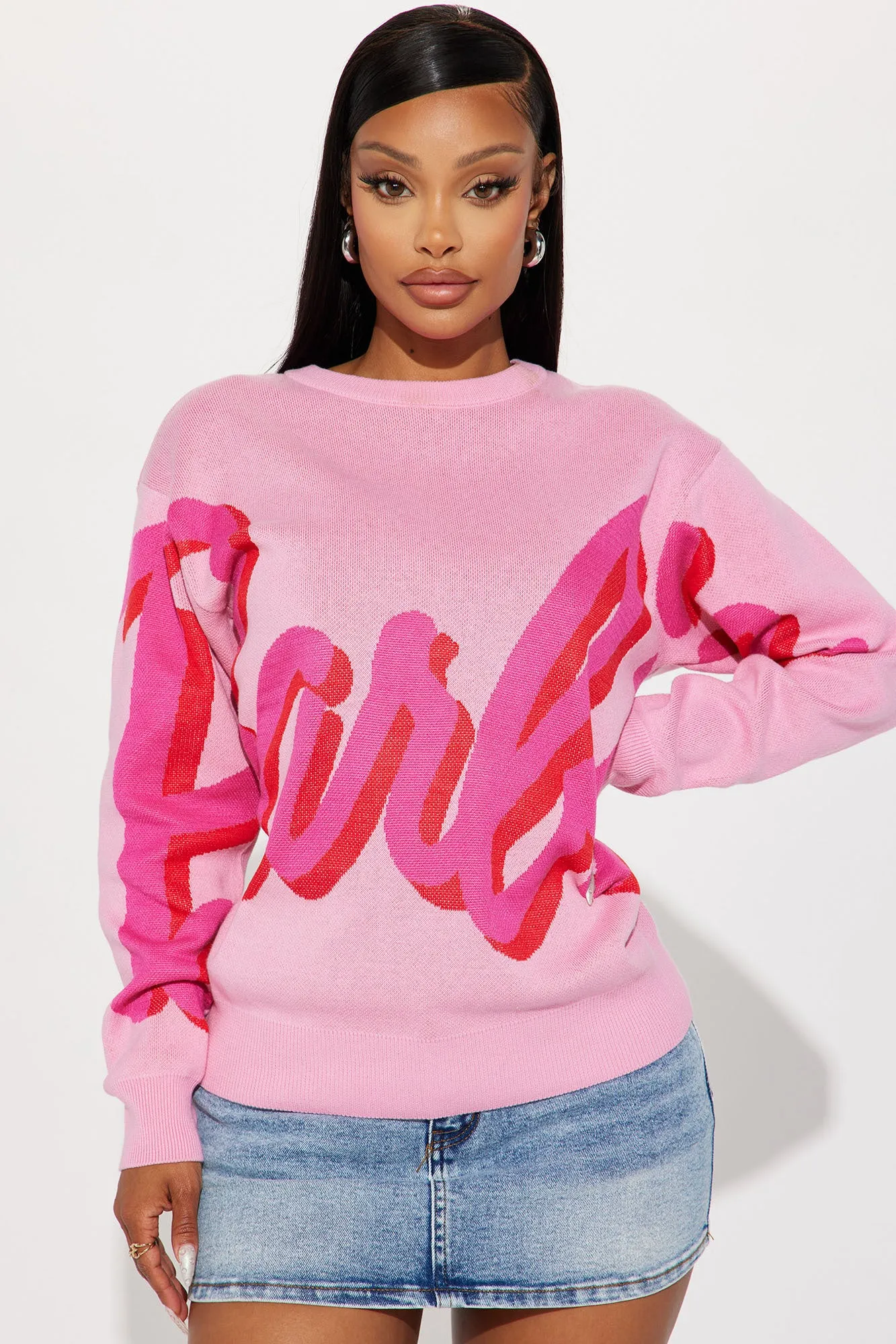 Barbie Crew Neck Sweater - Pink