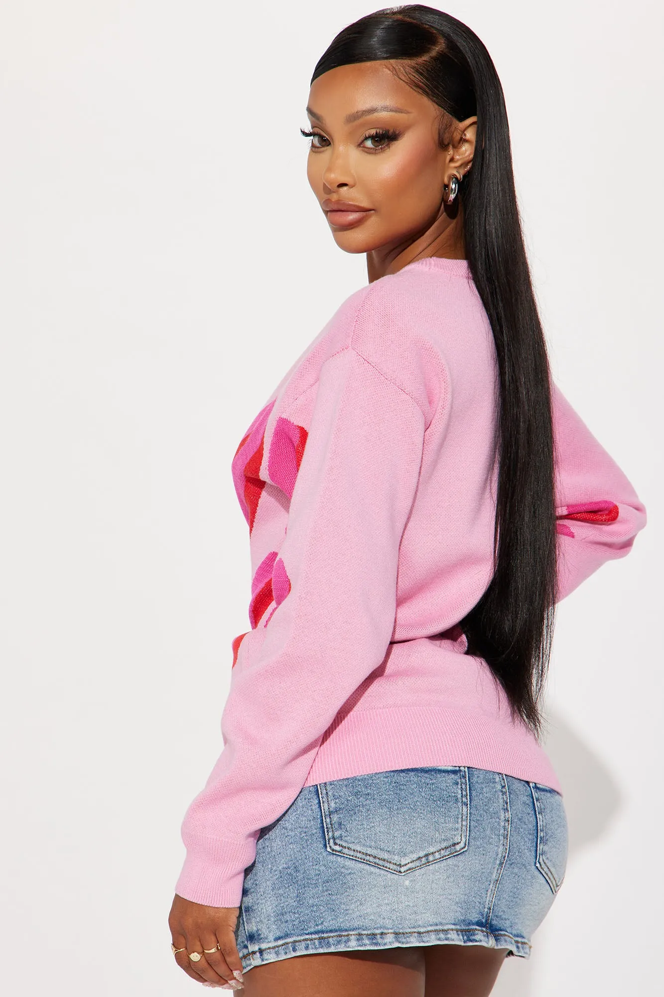 Barbie Crew Neck Sweater - Pink