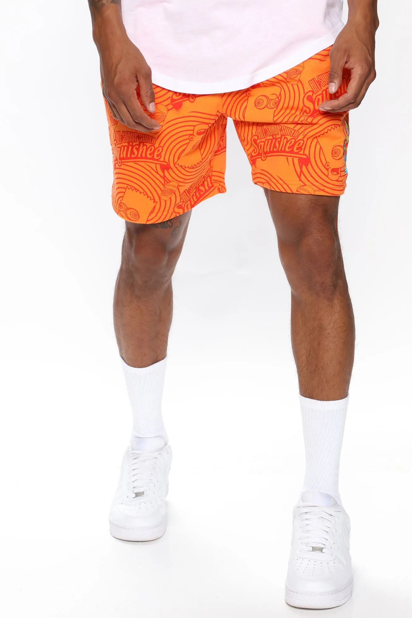 Bart Simpson Spiral Shorts - Orange