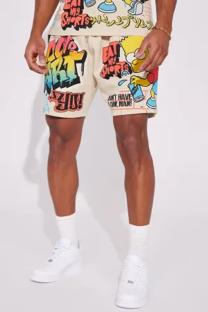 Bart Simpson Tag'em Up Shorts - Sand