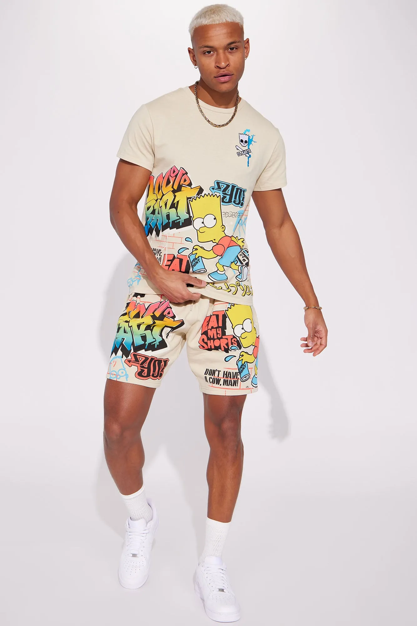 Bart Simpson Tag'em Up Shorts - Sand