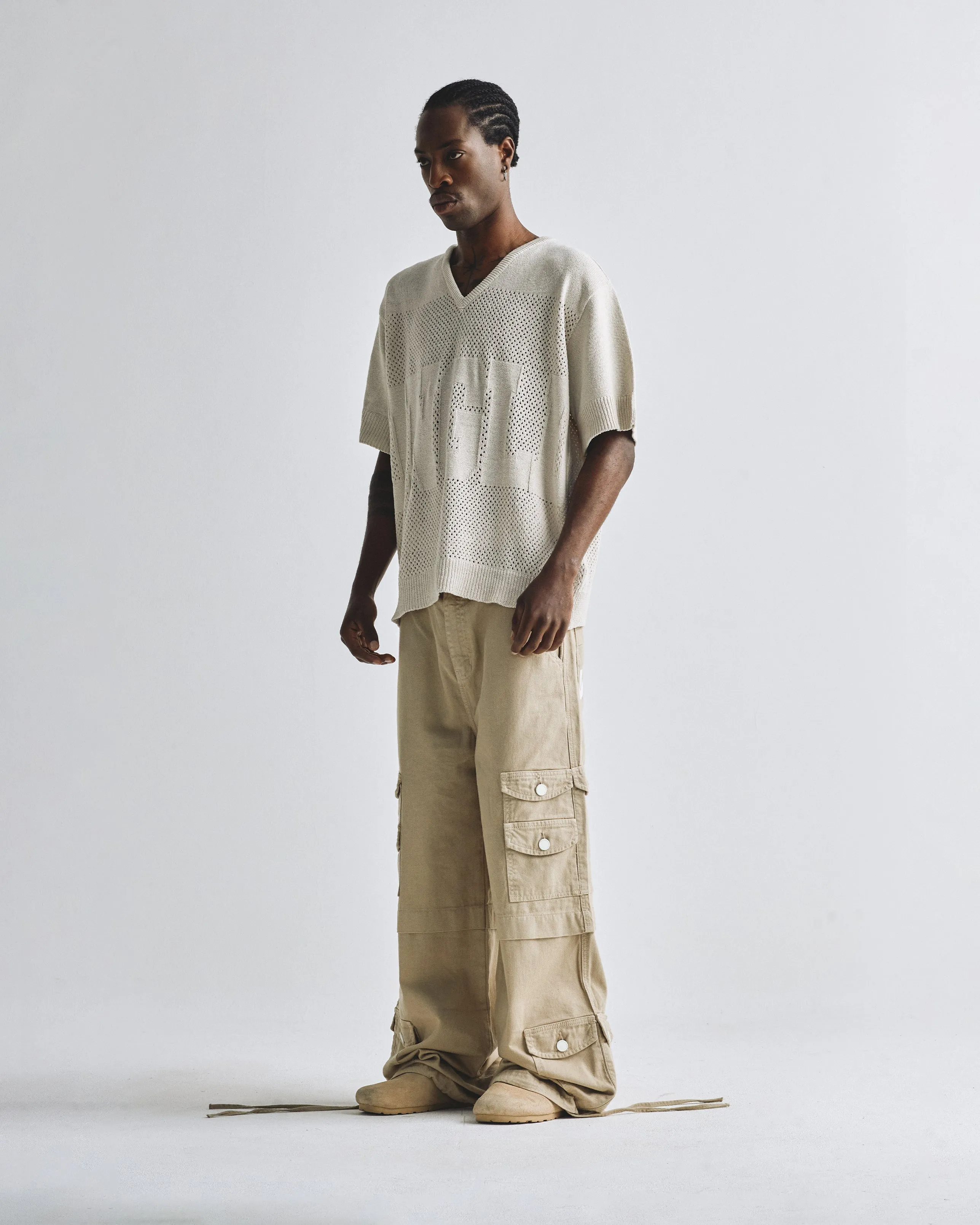 Basics UNDGLD Wide Cargo Pants Cream