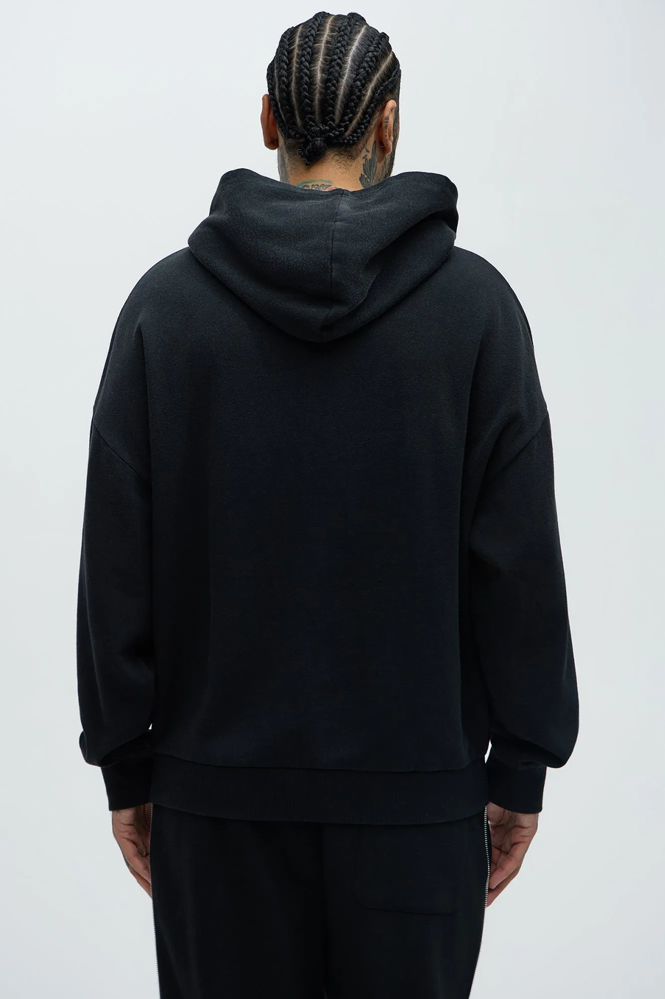 Bay Tyson Vintage Graphic Oversized Hoodie - Black Wash