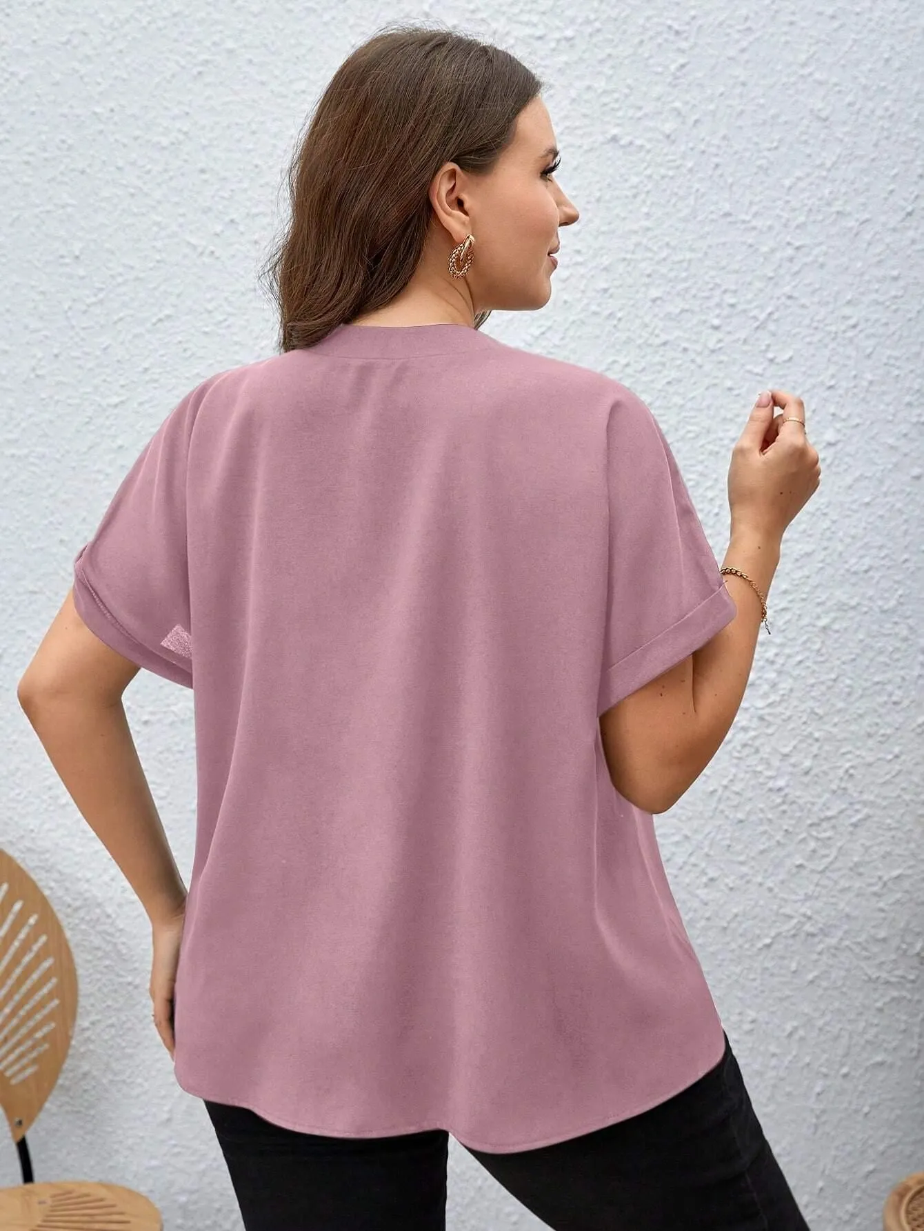 Blusa De Manga Curta Plus Size - Lillian