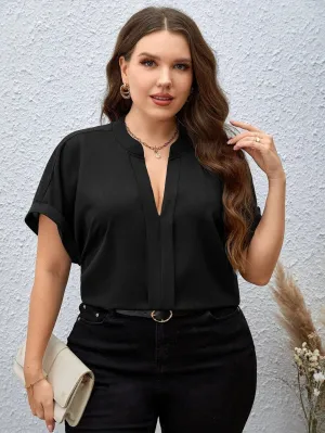 Blusa De Manga Curta Plus Size - Lillian