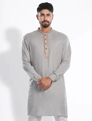 Embroidered Short Slim Fit Panjabi