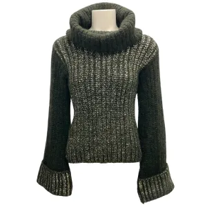 Escada Olive Green Mohair Knit Turtleneck Sweater