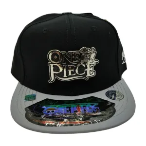 New Arrival Kndit Caps Gorra Negra Con Gris Placa Plateada Letras One Piece