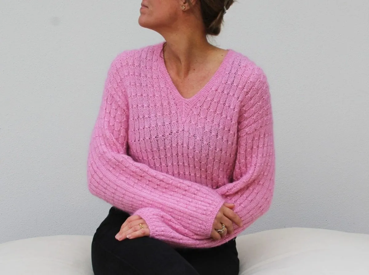 No 16 sweater fra VesterbyCrea, strikkeopskrift