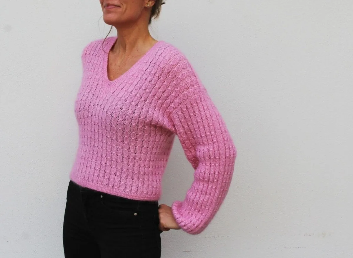 No 16 sweater fra VesterbyCrea, strikkeopskrift