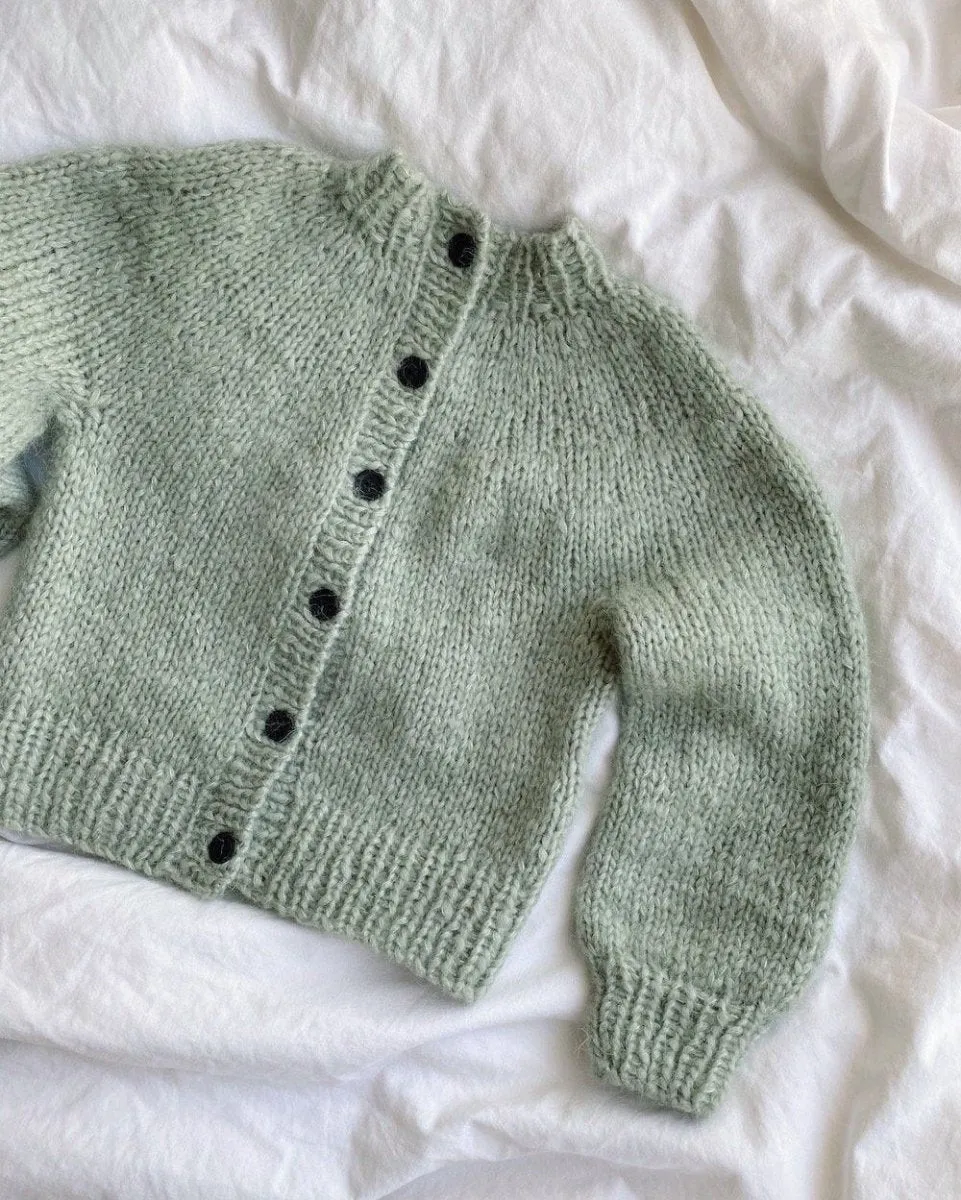 Novice Cardigan Chunky for kids by PetiteKnit, No 1   Silk mohair kit