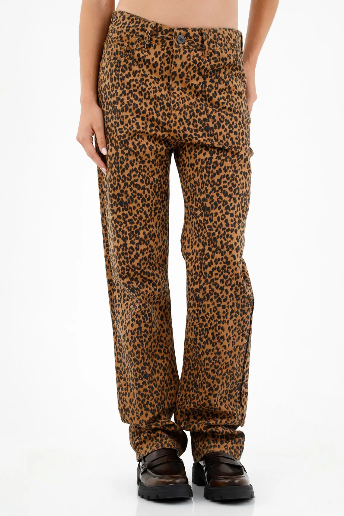 Pantalón de animal print para mujer