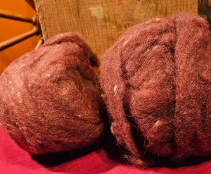 Roving Blends LA-30 70% Romney 30% Angora Rose Purple -4 ounces